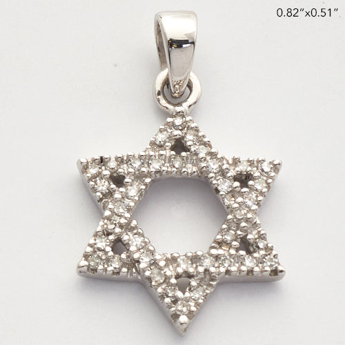 14KW 0.15CTW 'STAR OF DAVID' PENDANT