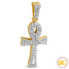 10KY 0.50CTW DIAMOND "ANKH" CROSS PENDANT