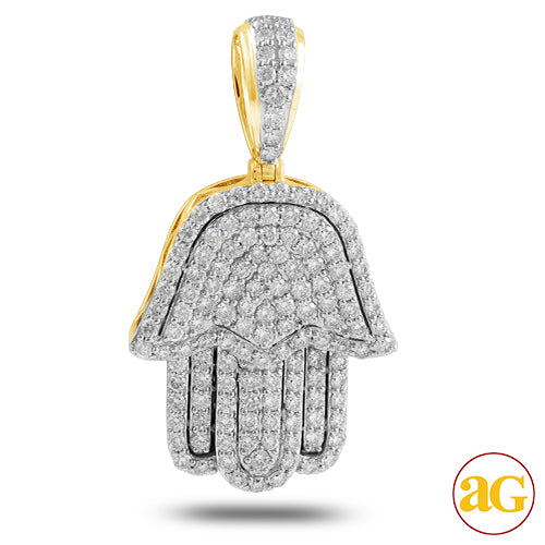 14KY 3.75CTW DIAMOND 'HAMZA' PENDANT