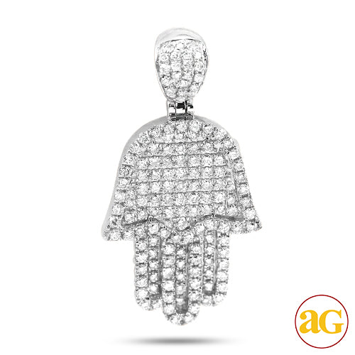14KW 1.35CTW DIAMOND HAMZA PENDANT