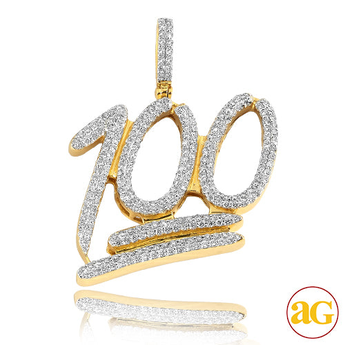 10KY 2.00CTW DIAMOND '100' PENDANT