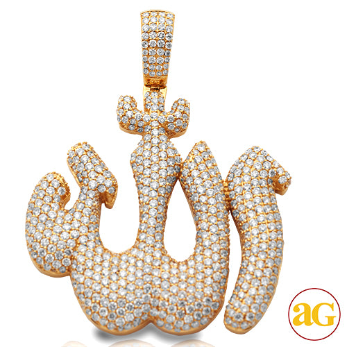14KY 11.05CTW DIAMOND 'ALLAH' PENDANT -
