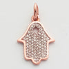 14KR 0.20CTW DIAMOND HAMZA PENDANT - 0.5"
