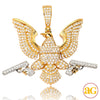 14YK+W 4.55CTW DIAMOND 'EAGLE WITH GUNS' PENDANT