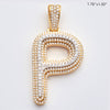 10KY+W 4.20CTW DIAMOND BUBBLE INITIAL 3-D PENDANT