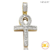 14KY 0.75 CTW BAGUETTE DIAMOND "ANKH" CROSS