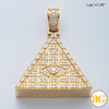 10KY 3.60CTW DIAMOND 3-D PYRAMID PENDANT