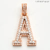 10KR 0.85CTW DIAMOND 3D TWO TONE LETTER PENDANT