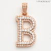 10KR 1.00CTW DIAMOND 3D TWO TONE LETTER PENDANT