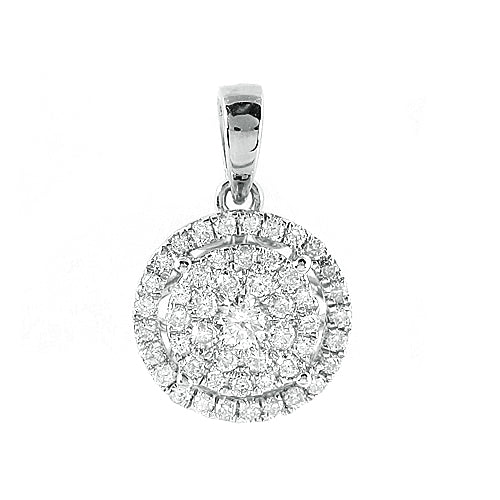 14KW 0.75CTW DIAMOND LUNA CLUSTER PENDANT WITH HAL