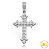 14KW 2.35CTW DIAMOND FLEUR DE LIS 3-ROW CROSS