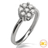 14KW 0.50 CTW FLOWER LADIES RING