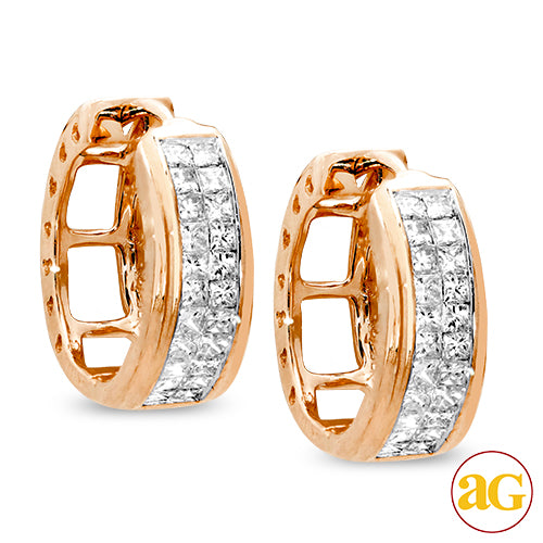 14KR 1.00CTW DIAMOND HOOP EARRINGS