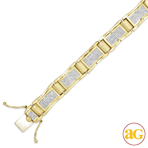 10KY 2.25CTW DIAMOND MENS BRACELET - 8.5"