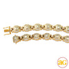 14KY 6.25CTW BAGUETTE DIAMOND MENS BRACELET - 8.5"