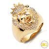 14KY 0.60CTW DIAMOND MENS RING - LION HEAD WITH C