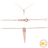 14KR 0.20CTW 18" DIAMOND NECKLACE - ROUNDED SPIKE
