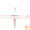 14KR 0.25CTW DIAMOND NECKLACE - FLAT TRIANGLE SPIK