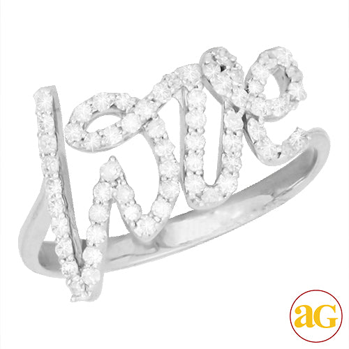 14KW 0.35CTW DIAMOND 'LOVE' RING