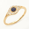 14KY 0.20CTW DIAMOND EVIL EYE - ROUND RING W/