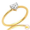 14KY 0.15CTW DIAMOND HEART CLUSTER PROMISE RING
