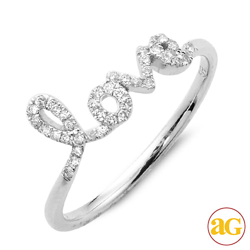 14KW 0.20CTW DIAMOND DESIGNER 'LOVE' RING
