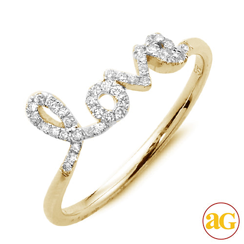 14KY 0.20CTW DIAMOND DESIGNER 'LOVE RING