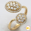 14KY 0.70CTW DIAMOND TWO STONE OPEN RING