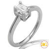 14KW 0.6 CTW EMERALD CUT LADIES RING