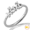 14KW 0.15CTW DIAMOND 'X & O' RING WITH HEARTS