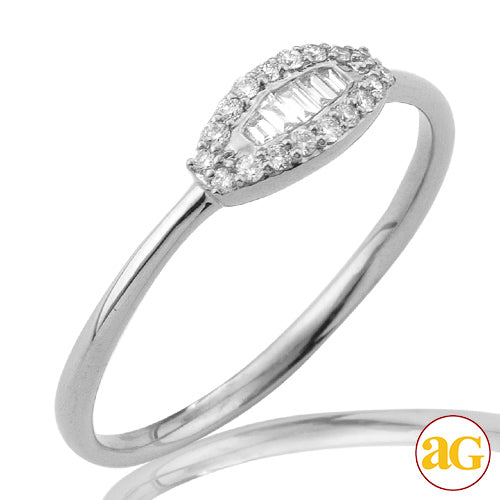 14KW 0.15CTW BAGUETTE DIAMOND DESIGNER RING
