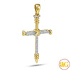 10KY 0.15CTW DIAMOND "NAILS" CROSS PENDANT