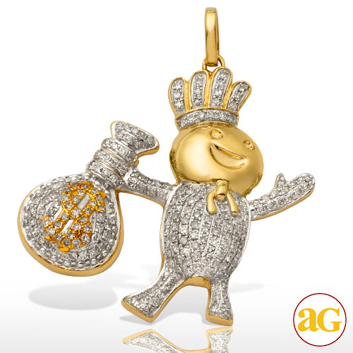 10KY 1.15CTW YELLOW AND WHITE DIAMOND "DOUGH BOY"