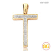 10KY 0.15CTW DIAMOND INITIAL PENDANT - "T"