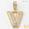 14KY 0.60 CTW DIAMOND INITIAL PENDANT "V"