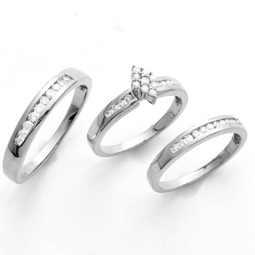 14KW 0.55CTW DIAMOND FANCY TRIO SET