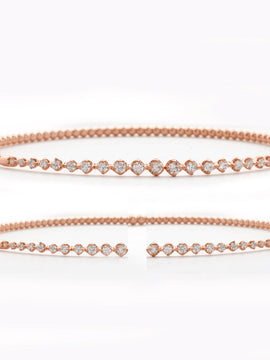 14KR 0.65CTW DIAMOND OPEN CUFF BANGLE - 4 PRONG