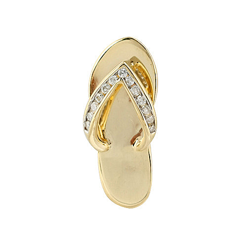 14KY 0.15CTW DIAMOND FLIP FLOP PENDANT