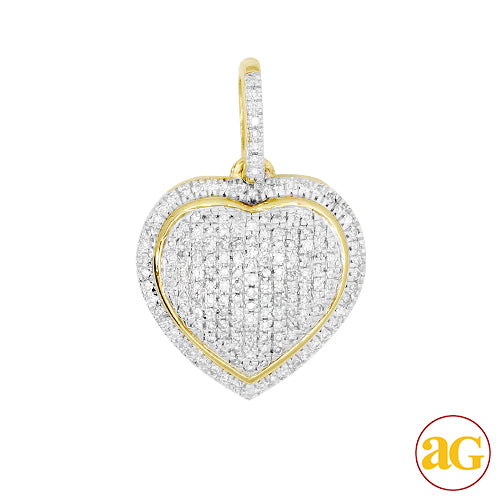 14KY 0.35CTW DIAMOND HEART PENDANT
