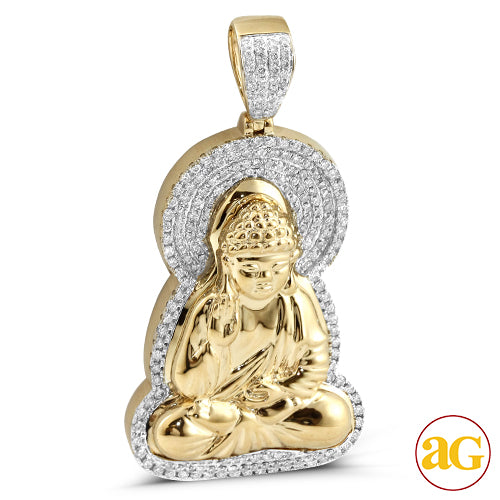 10KY 1.65CTW DIAMOND SITTING BUDDHA PENDANT