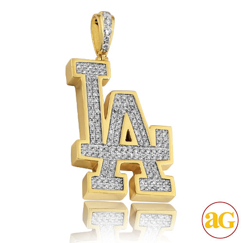 10KY 1.20CTW DIAMOND SPORTS LOGO "LA" PENDANT