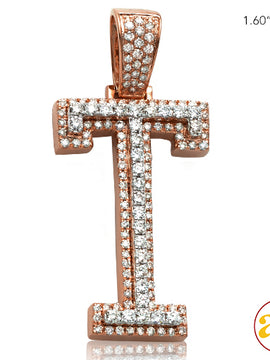 10KR+W 1.25CTW DIAMOND TWO TONE INITIAL PENDNAT