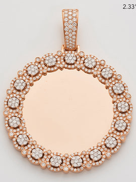 10KR 3.10CTW DIAMOND ROUND CLUSTER MEMORY PENDANT