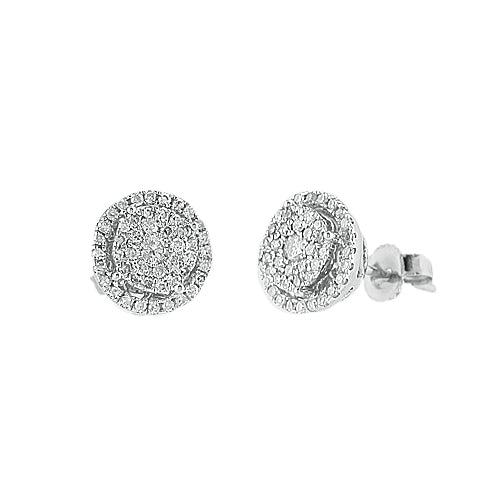 14KW 0.50CTW LUNA DIAMOND EARRINGS WITH HALO