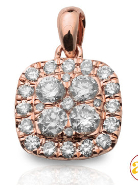 14KR 0.50CTW DIAMOND SQUARE CLUSTER PENDANT WITH H