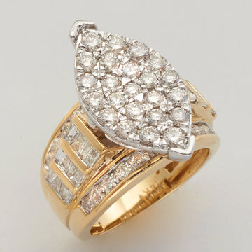 14KY+W 3.15CTW MARQUISE CLUSTER RING