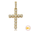 14KY 1.60CTW DIAMOND FLEUR HEAD CROSS PENDANT