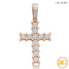 14KR 1.15CTW FLEUR DIAMOND CROSS PENDANT