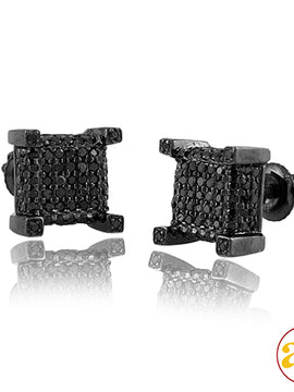 10K 0.50CTW BLACK DIAMOND DICE EARRING