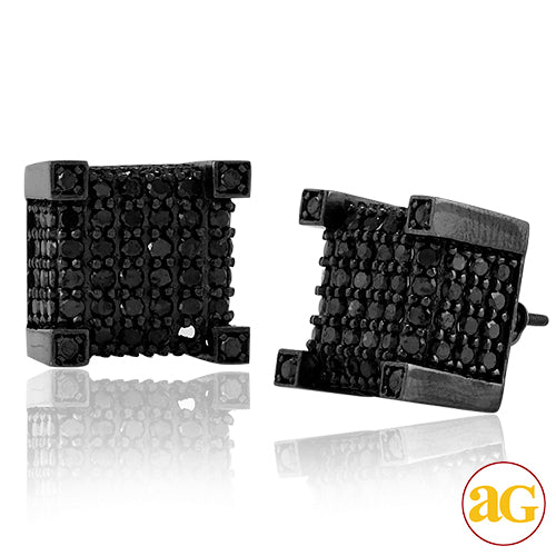 10KB 4.25CTW BLACK DIAMOND DICE EARRINGS